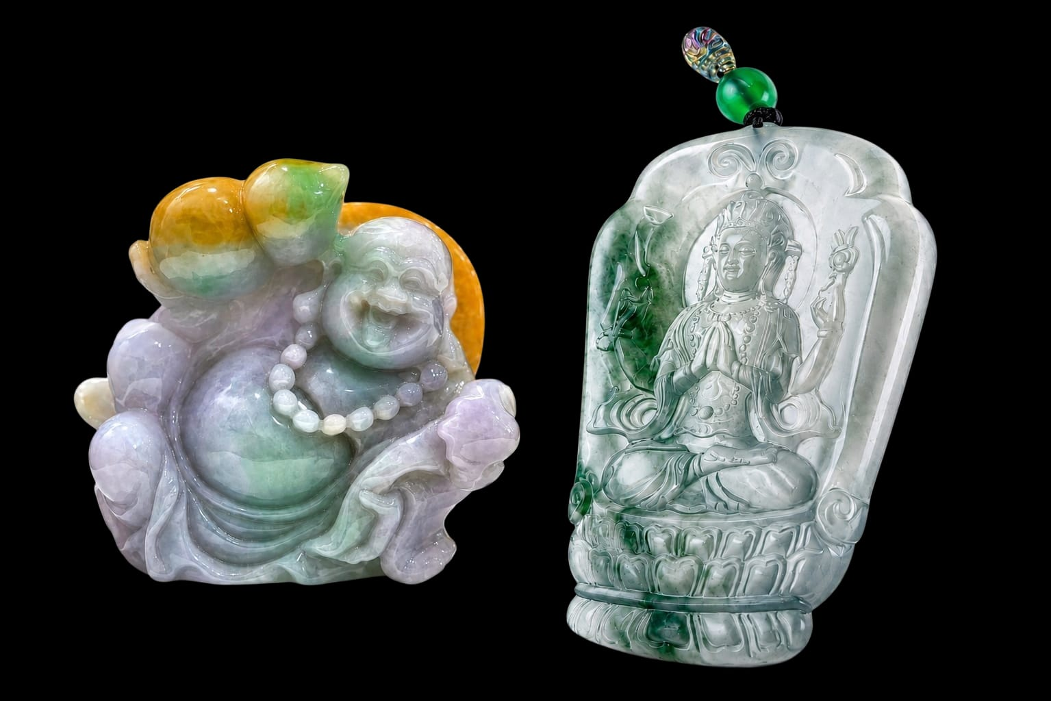 Type A Jadeite Guanyin Pendant