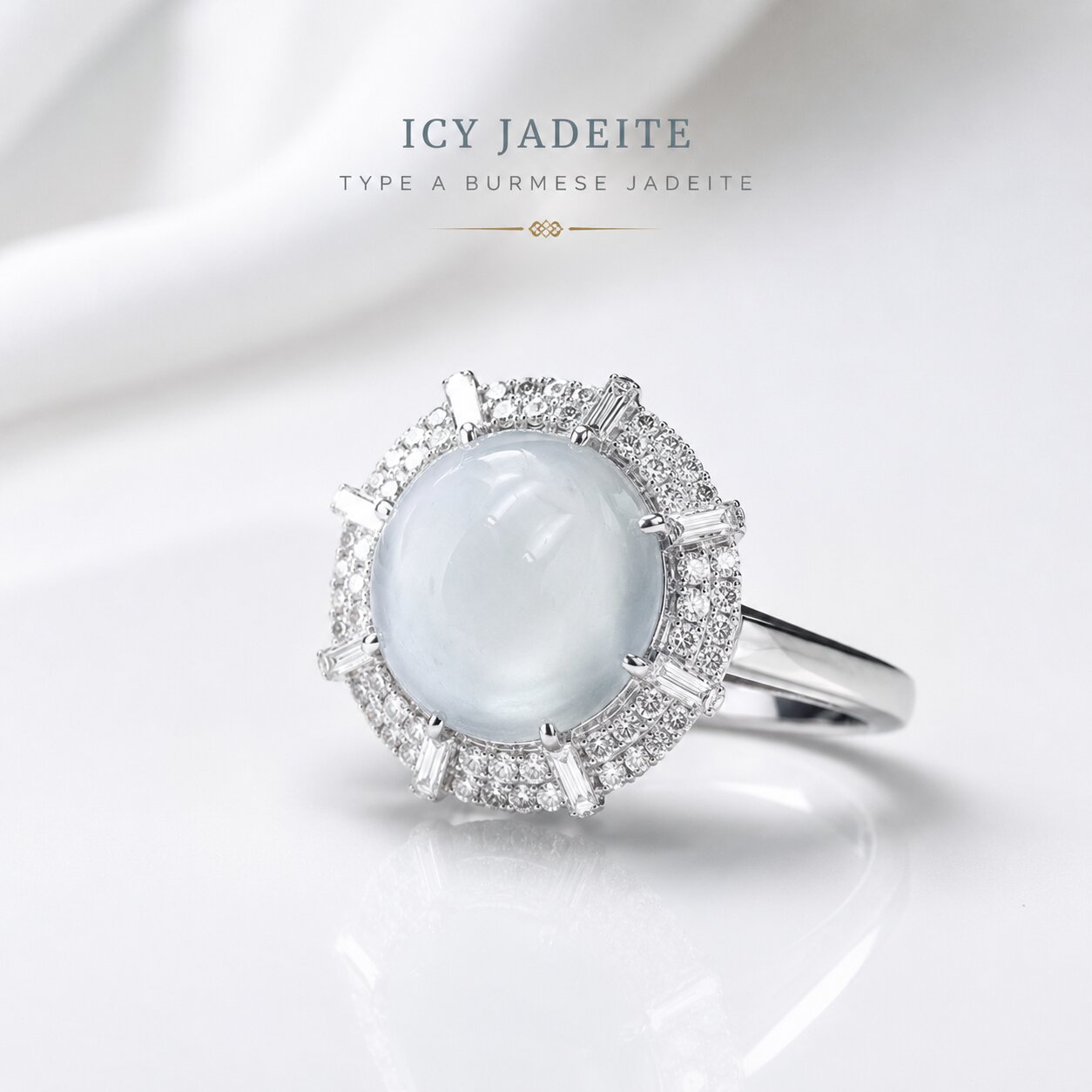 Natural icy white jadeite