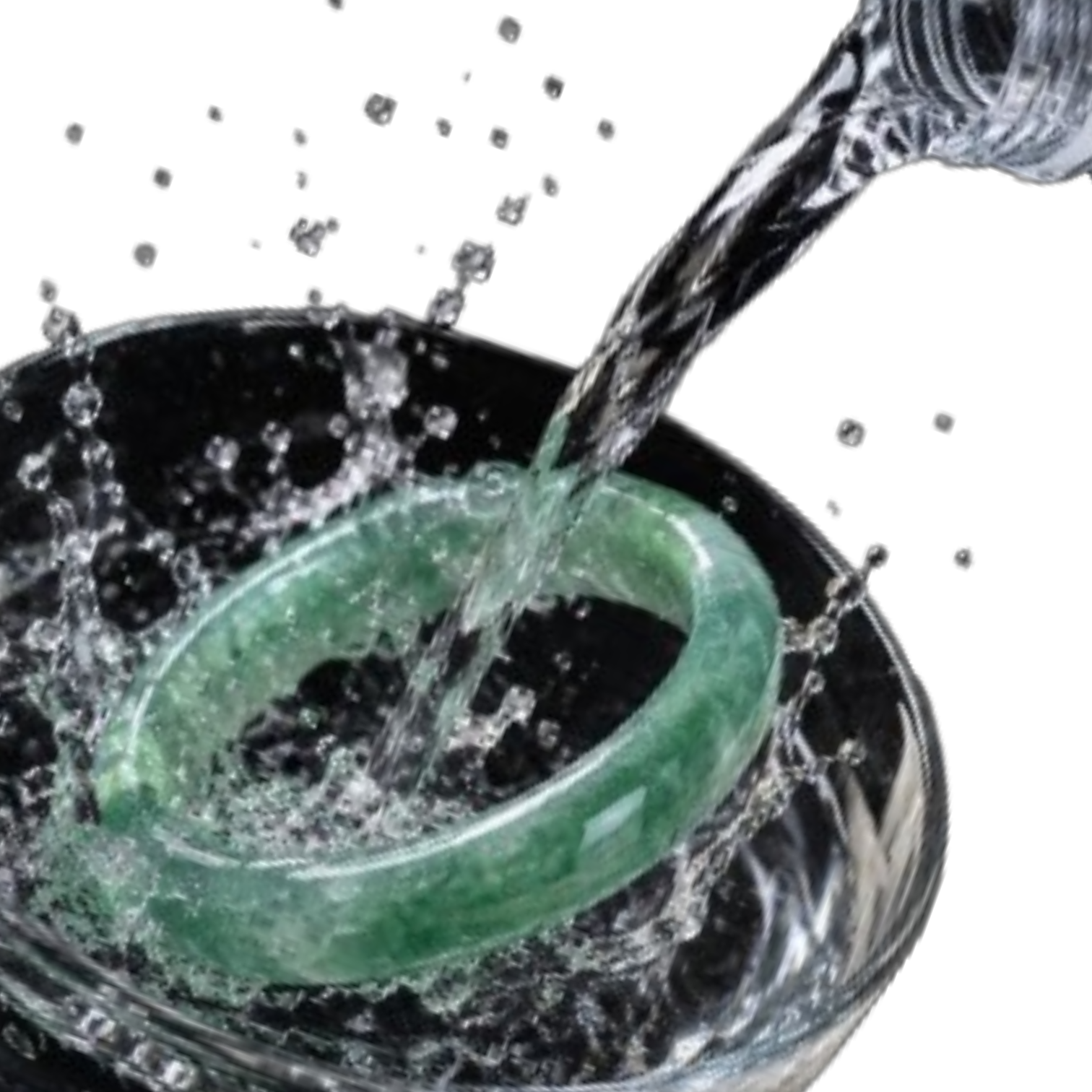 Type A Jadeite with Pure Water Droplets