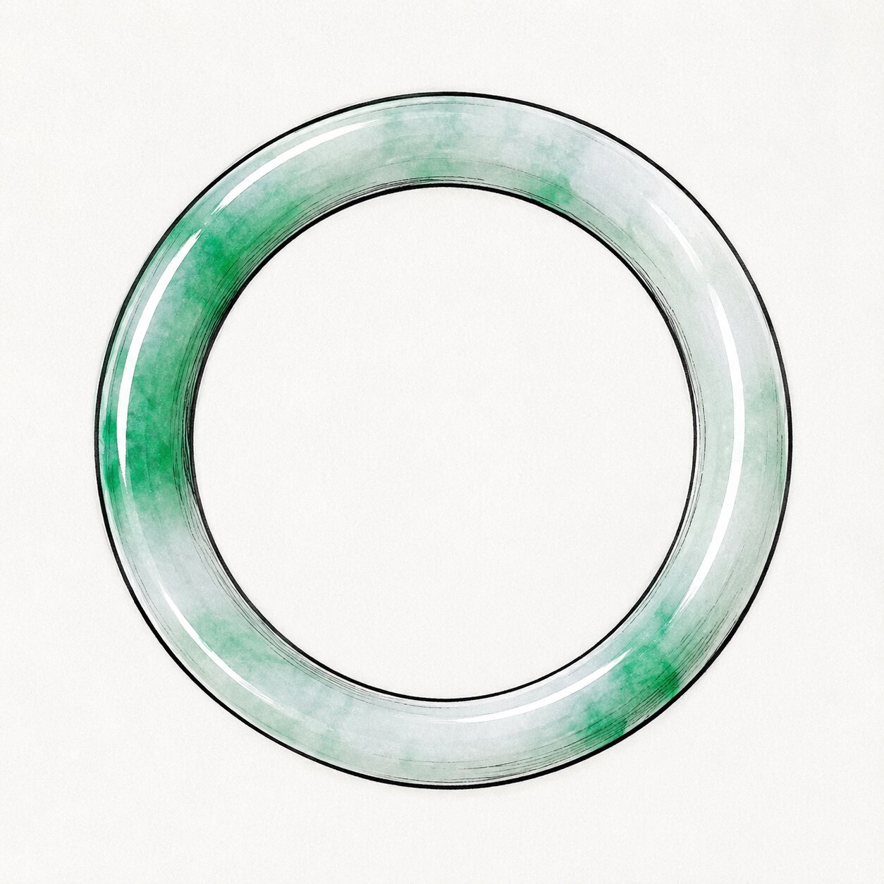 Round Type A Jadeite Bangle